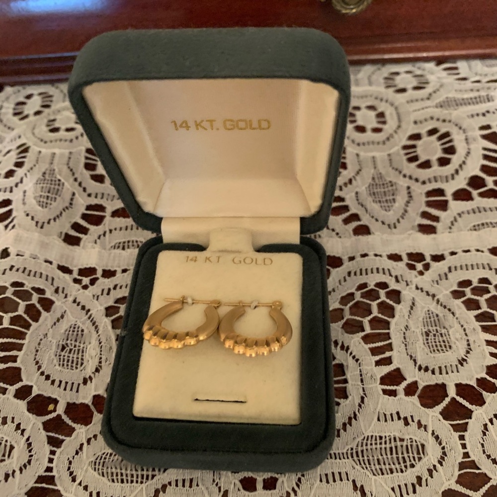 “RESERVED”- 14 Karat Gold Hoops